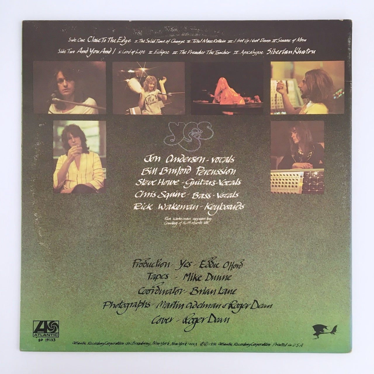 LP/ YES / CLOSE TO THE EDGE / US盤 ATLANTIC ATLANTIC SD19133