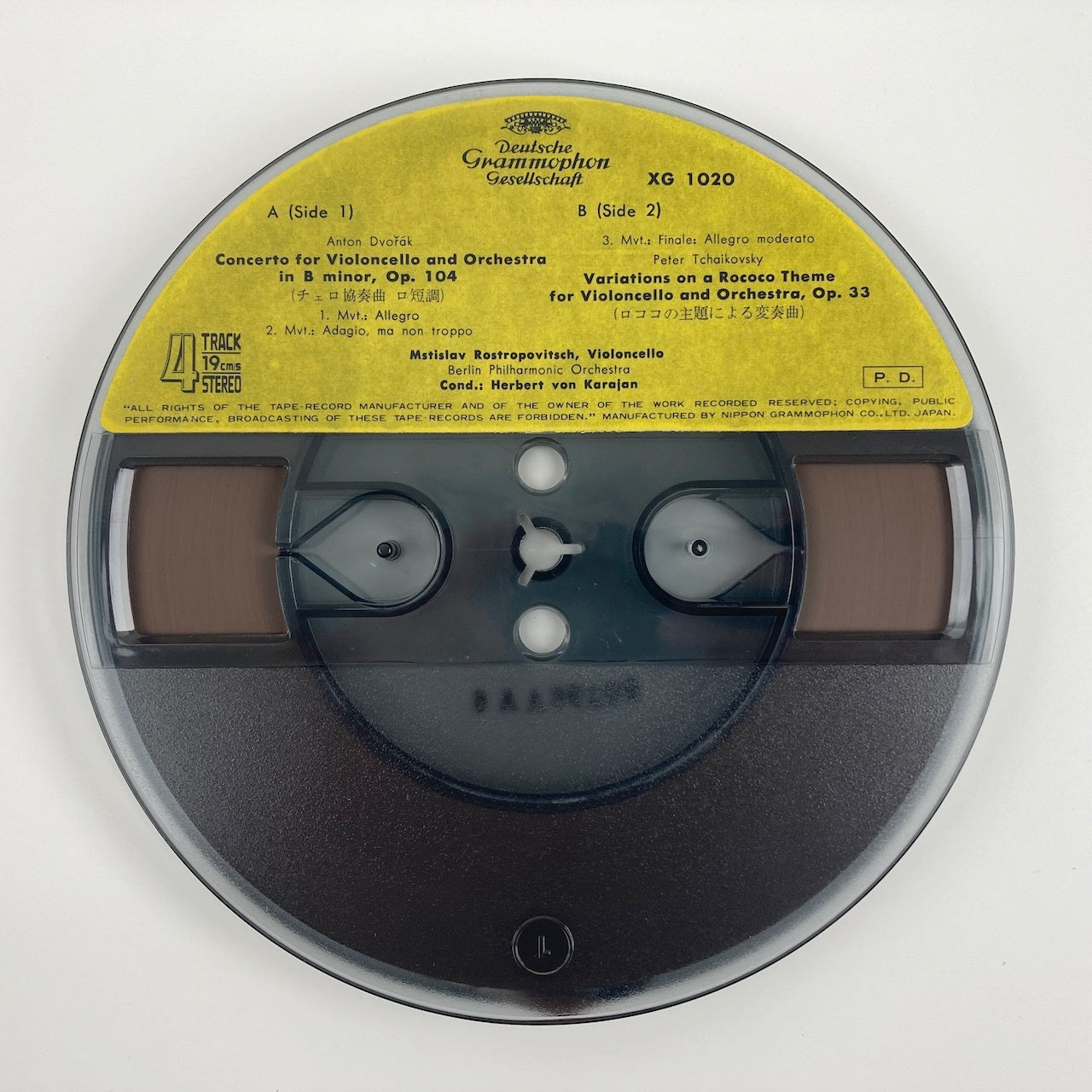 オープンリールテープ/ ロストロポーヴィチ / ドヴォルザーク:チェロ協奏曲 他 / 日本盤 ライナー 7号 19cm/s (7 1/2IPS) 4トラック DGG
