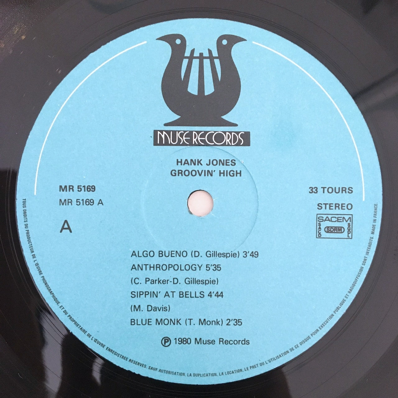 LP/ HANK JONES / GROOVIN' HIGH / フランス盤 MUSE MR5169