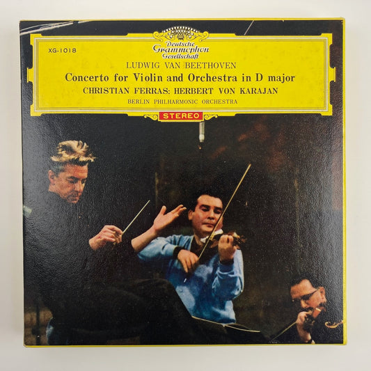 オープンリールテープ/ クリスチャン・フェラス / ベートーヴェン:ヴァイオリン協奏曲 / 日本盤 ライナー(シミ) 7号 19cm/s (7 1/2IPS) 4トラック DGG