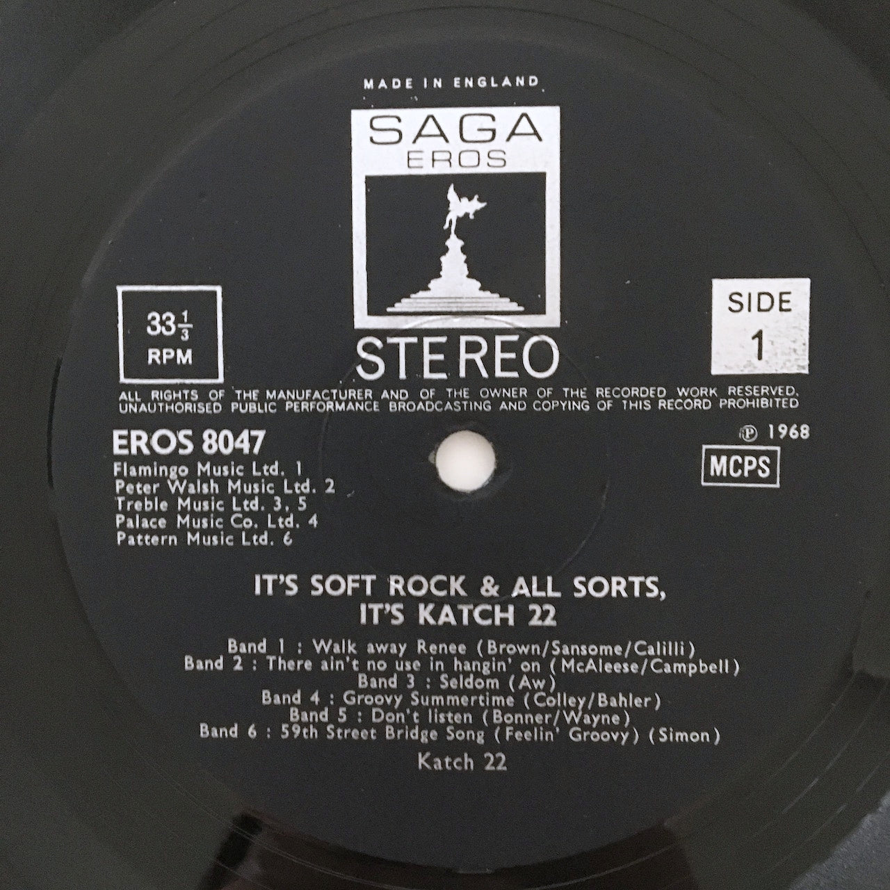 LP/ KATCH 22 / IT'S SOFT ROCK & ALL SORTS IT'S KATCH22 / UK盤 オリジナ ル SAGA EROS EROS8047
