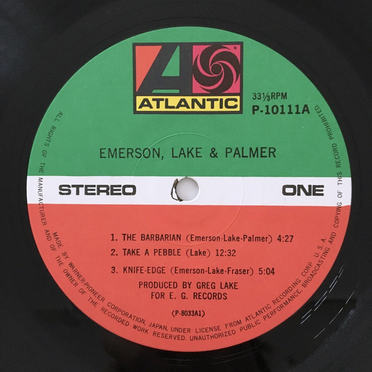 LP/ EMERSON LAKE & PALMER / EMERSON LAKE & PALMER / 国内盤 帯・ライナー付き ATLANTIC P-10111A