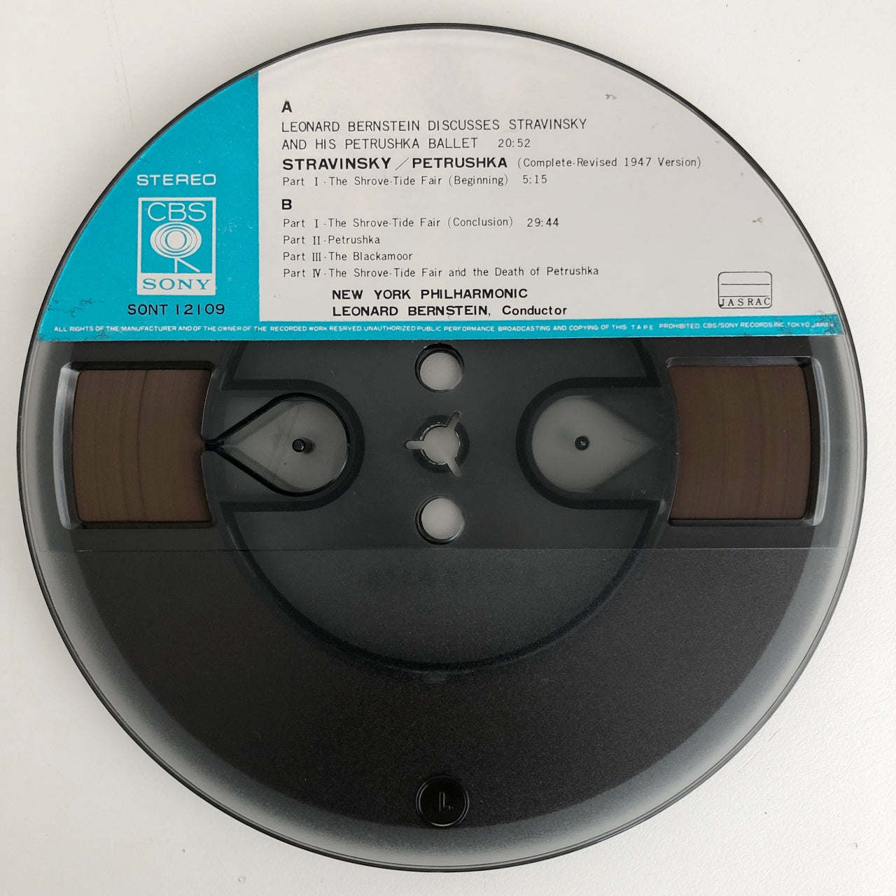 オープンリールテープ レナード・バーンスタイン / ストラヴィンスキー:バレエ音楽「ペトルーシュカ」全曲 他 7号 19cm/s (7 1/2IPS) 4トラック 日本製 ライナー(シミ、破れ、書き込み)