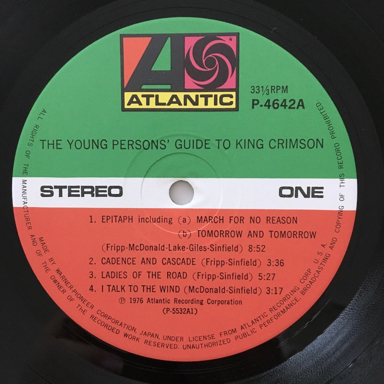 LP/ KING CRIMSON / THE YOUNG PERSONS' GUIDE TO KING CRIMSON / 国内盤 帯 ライナー ブックレット付き ATLANTIC P-4642~3A