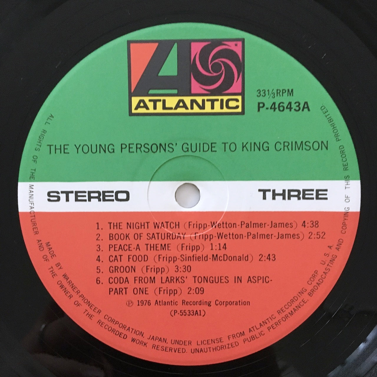 LP/ KING CRIMSON / THE YOUNG PERSONS' GUIDE TO KING CRIMSON / 国内盤 帯 ライナー ブックレット付き ATLANTIC P-4642~3A