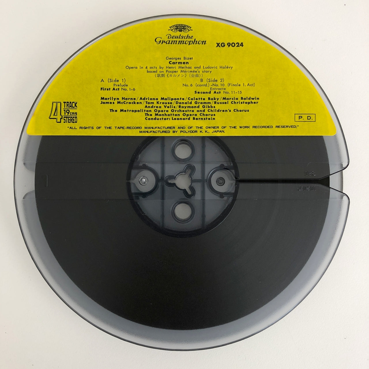 オープンリールテープ レナード・バーンスタイン / ビゼー:歌劇「カルメン」全曲 7号 19cm/s (7 1/2IPS) 4トラック 日本製 2本組 帯(シミ、破れ、テープ貼付)付き