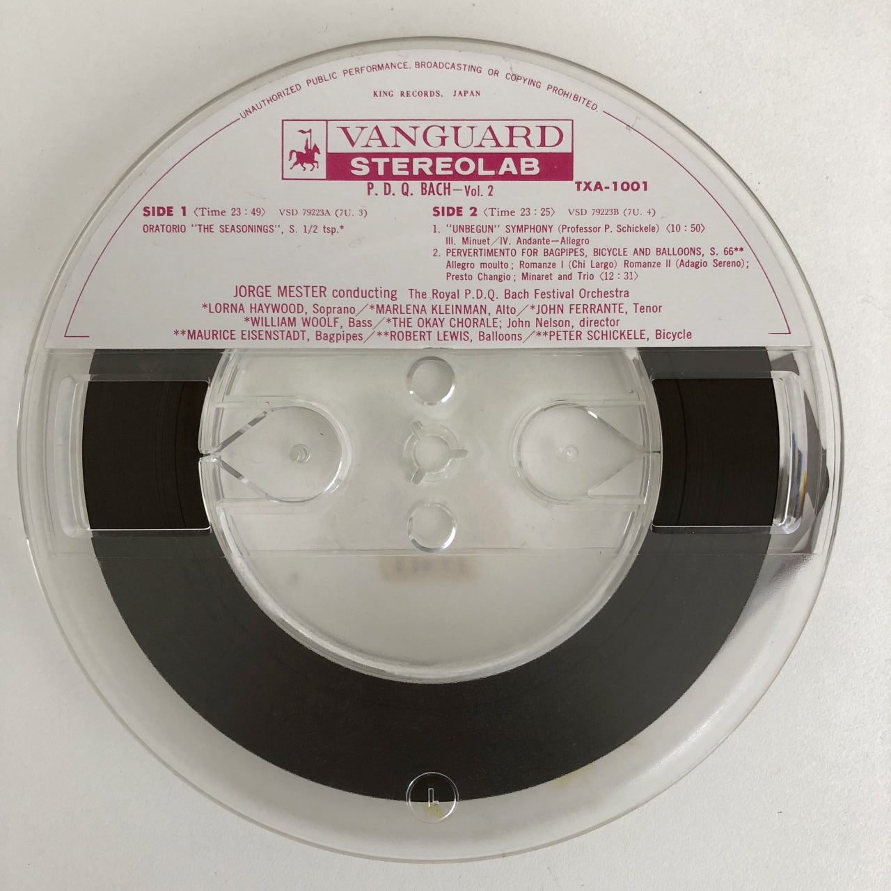 オープンリールテープ ホルヘ・メスター / P.D.Q.バッハ 7号 19cm/s (7 1/2IPS) 4トラック 日本製 ライナー(シミ)付