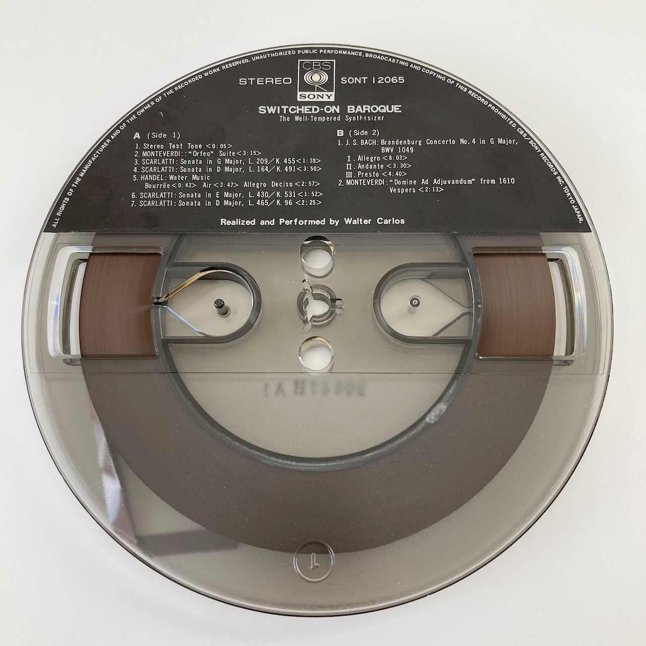 オープンリールテープ/ WALTER CARLOS / SWITCHED-ON BAROQUE / 日本盤 ライナー(うすシミ) 7号 19cm/s (7 1/2IPS) 4トラック COLUMBIA