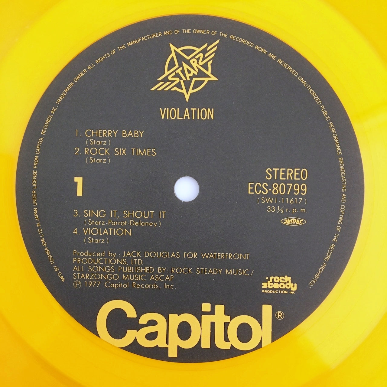 LP/ STARZ / VIOLATION / 国内盤 ライナー CS付き CAPITOL RECORDS ECS-80799