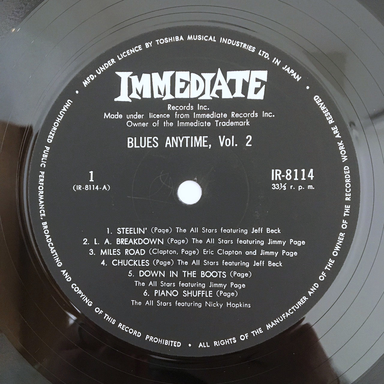 LP/ V.A. / BLUES ANYTIME VOL.2 - AN ANTHOLOGY OF BRITISH BLUES / 国内盤 ライナー付き IMMEDIATE IR-8114
