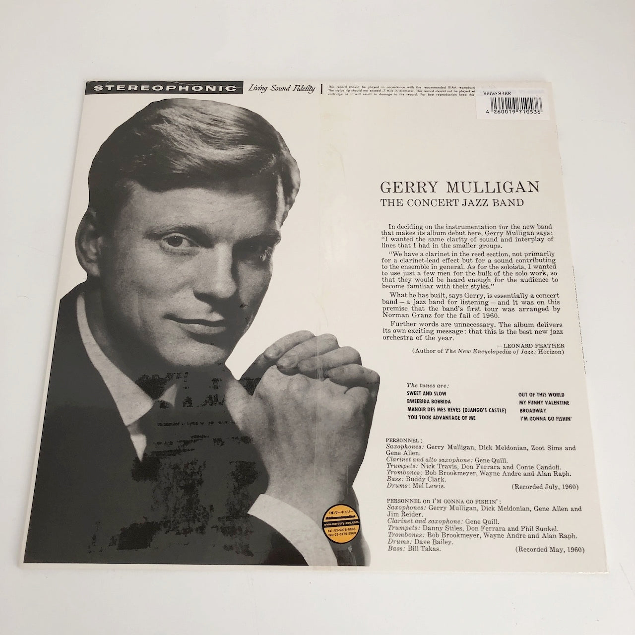 LP/ GERRY MULLIGAN / THE CONCERT JAZZ BAND / 未開封! VERVE 98388