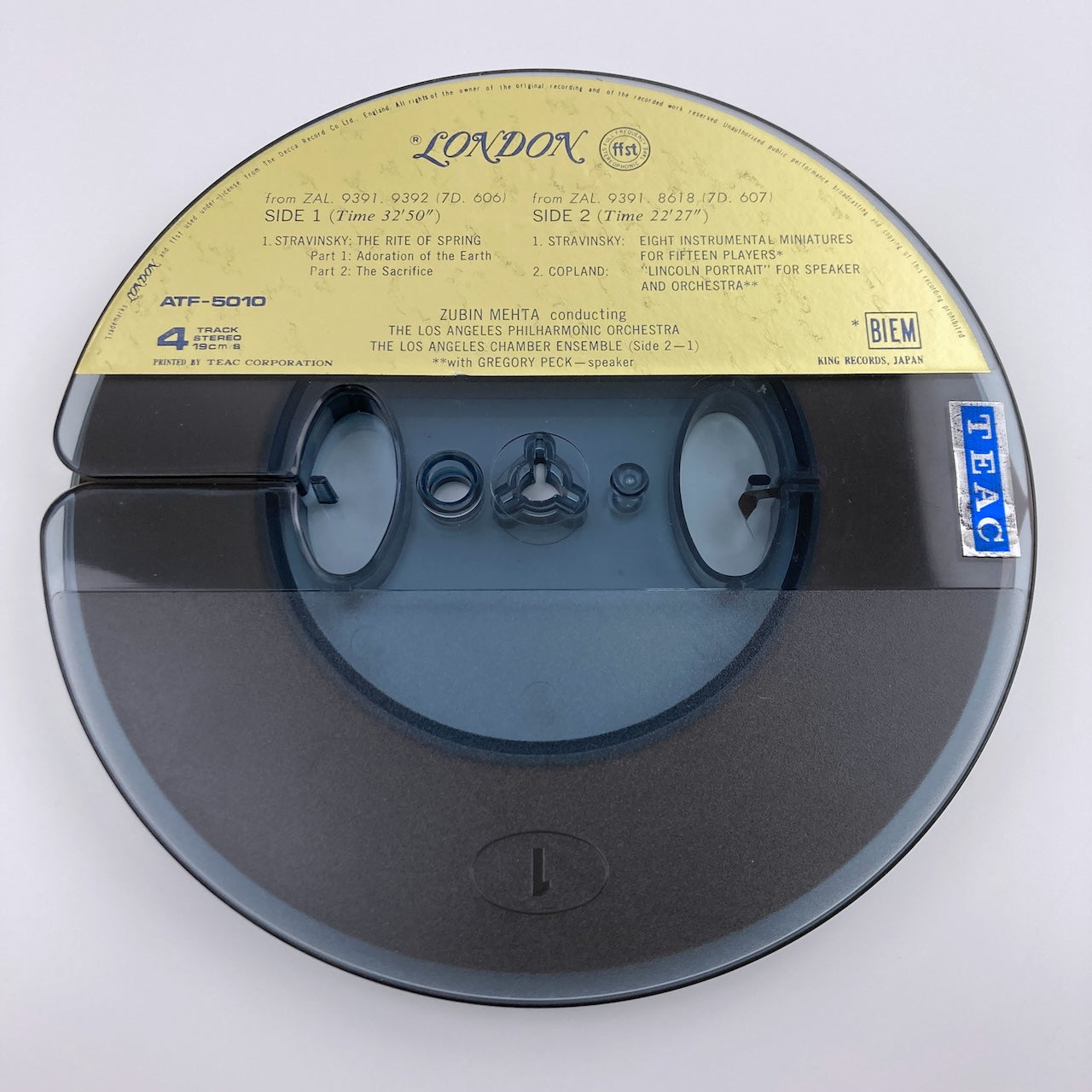 オープンリールテープ / ズービン・メータ / ストラヴィンスキー:バレエ音楽「春の祭典」 / 日本盤 ライナー 7号 19cm/s (7 1/2IPS) 4トラック TEAC