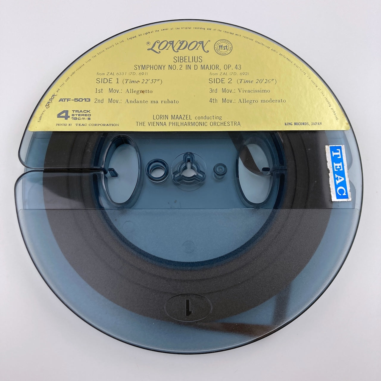 オープンリールテープ / ロリン・マゼール / シベリウス:交響曲第2番 / 日本盤 ライナー 7号 19cm/s (7 1/2IPS) 4トラック TEAC