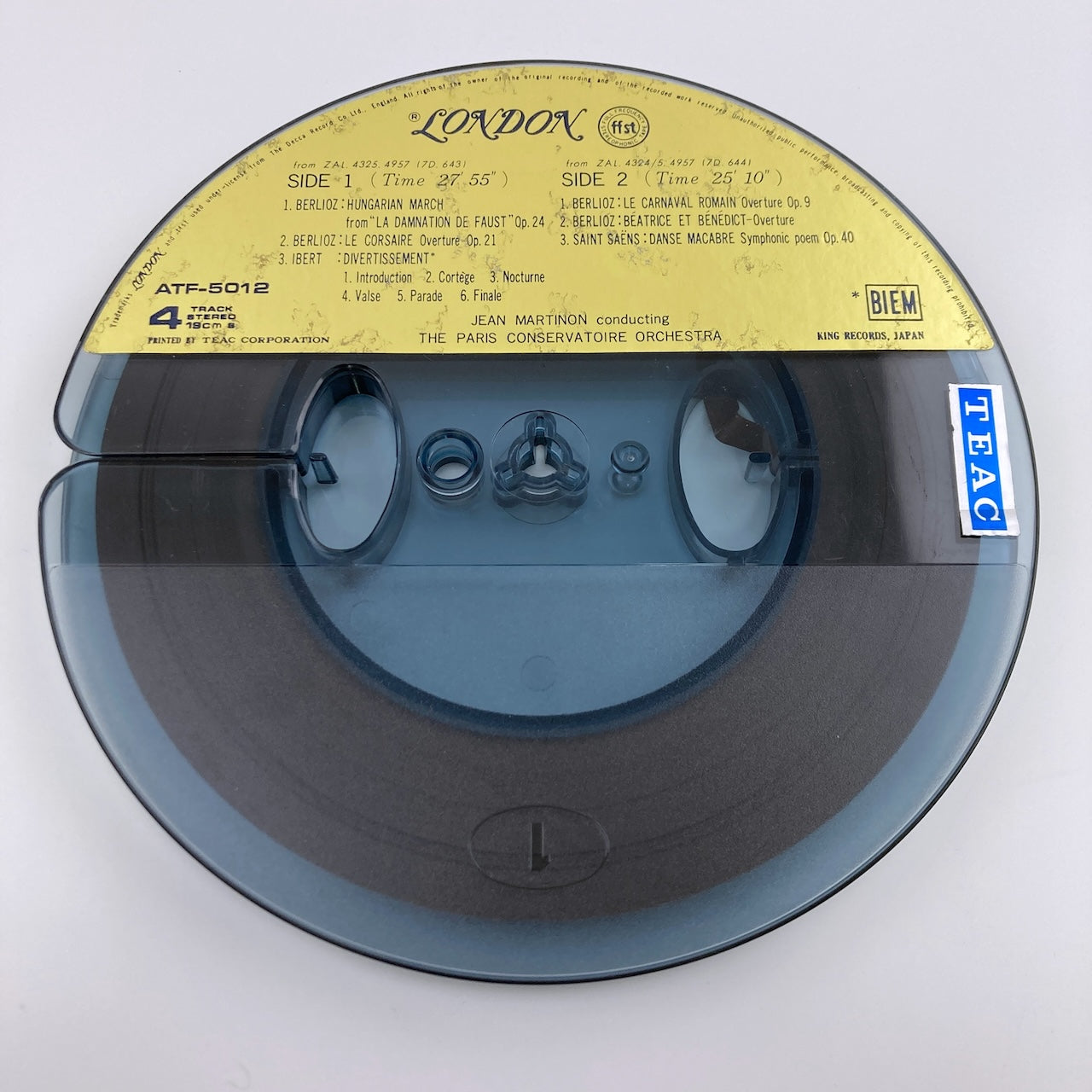 オープンリールテープ / ジャン・マルティノン / ベルリオーズ:ハンガリー行進曲 他 / 日本盤 ライナー 7号 19cm/s (7 1/2IPS) 4トラック TEAC