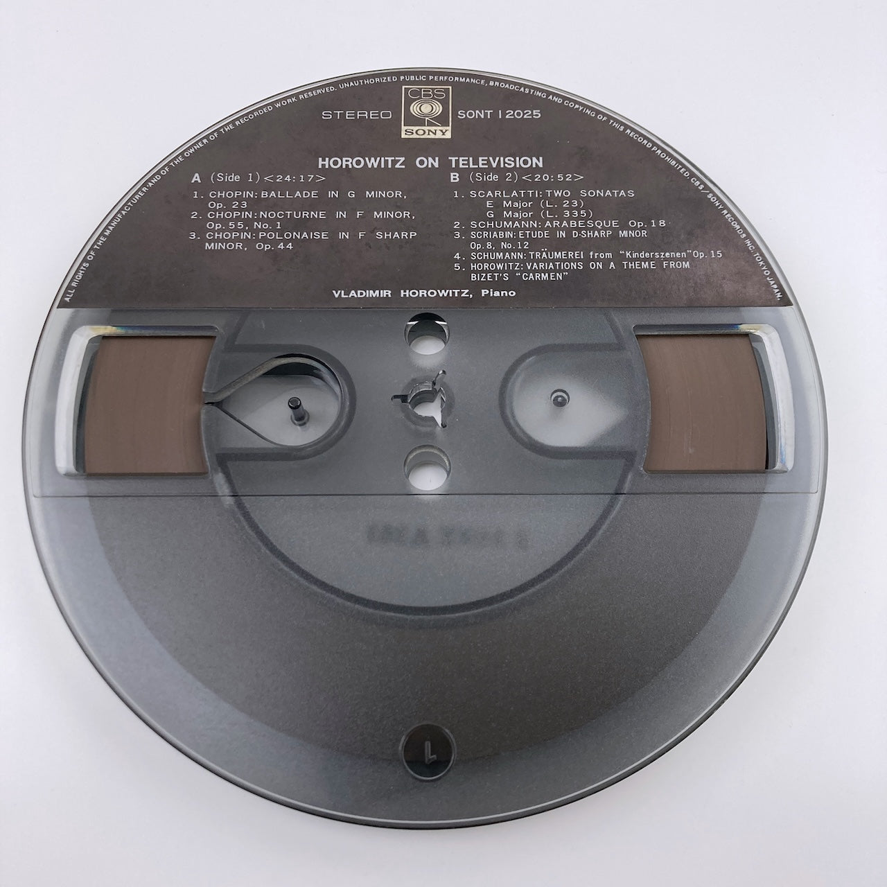 オープンリールテープ / ウラディミール・ホロヴィッツ / HOROWIZ ON TELEVISION / 日本盤 ライナー 7号 19cm/s (7 1/2IPS) 4トラック CBS SONY
