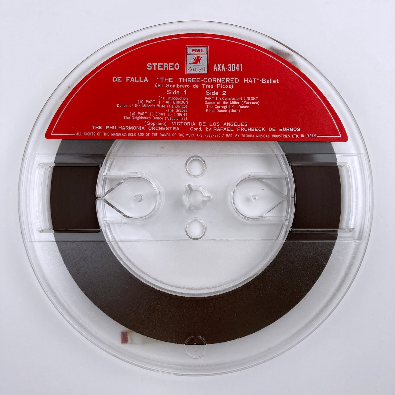 オープンリールテープ/ ブルゴス / ファリャ:バレエ音楽「三角帽子」全曲 / 日本盤 ライナー 7号 19cm/s (7 1/2IPS) 4トラック ANGEL