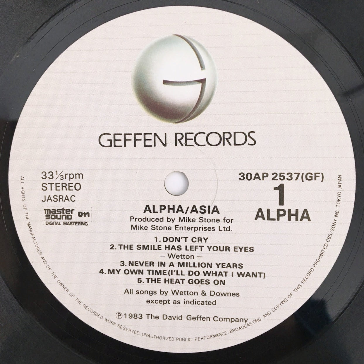 LP/ ASIA / ALPHA / 国内盤 MASTER SOUND 高音質 帯・ライナー・インナー付き GEFFEN RECORDS 30AP2537