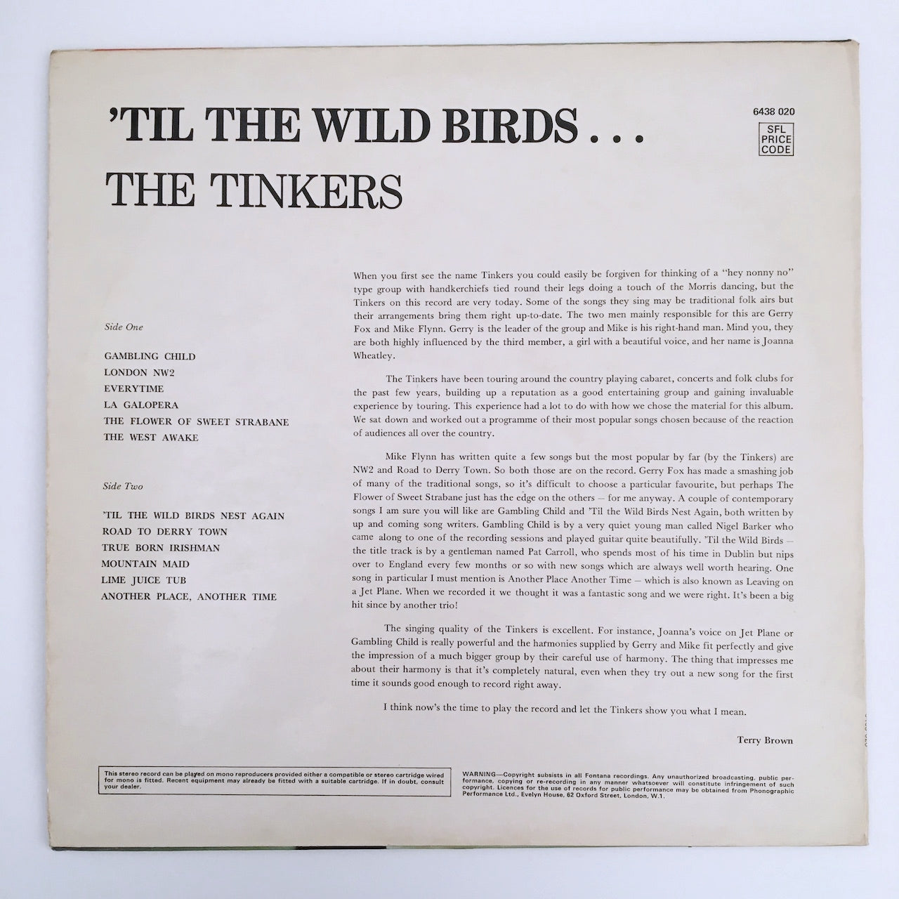 LP/ THE TINKERS / TIL THE WILD BIRDS / UK盤 オリジナル FONTANA 6438020