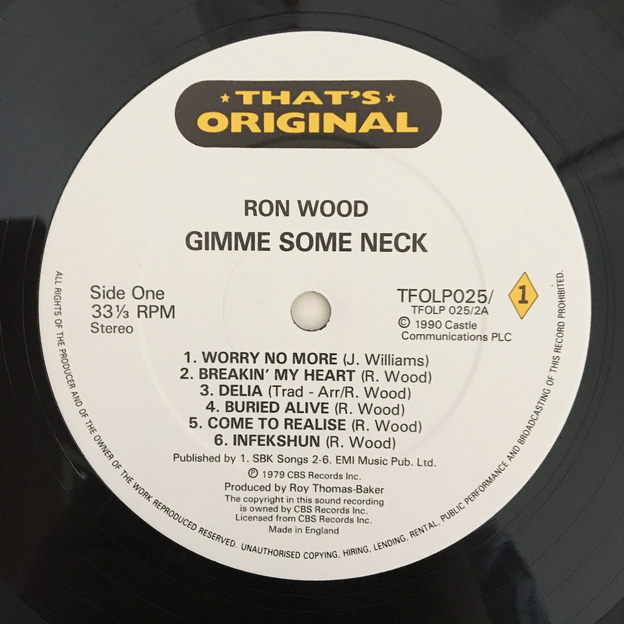 LP/ RONNIE WOOD / 1234 / GIMME SOME NECK / UK盤 2枚組 CASTLE COMMUNICATIONS TFOLP025