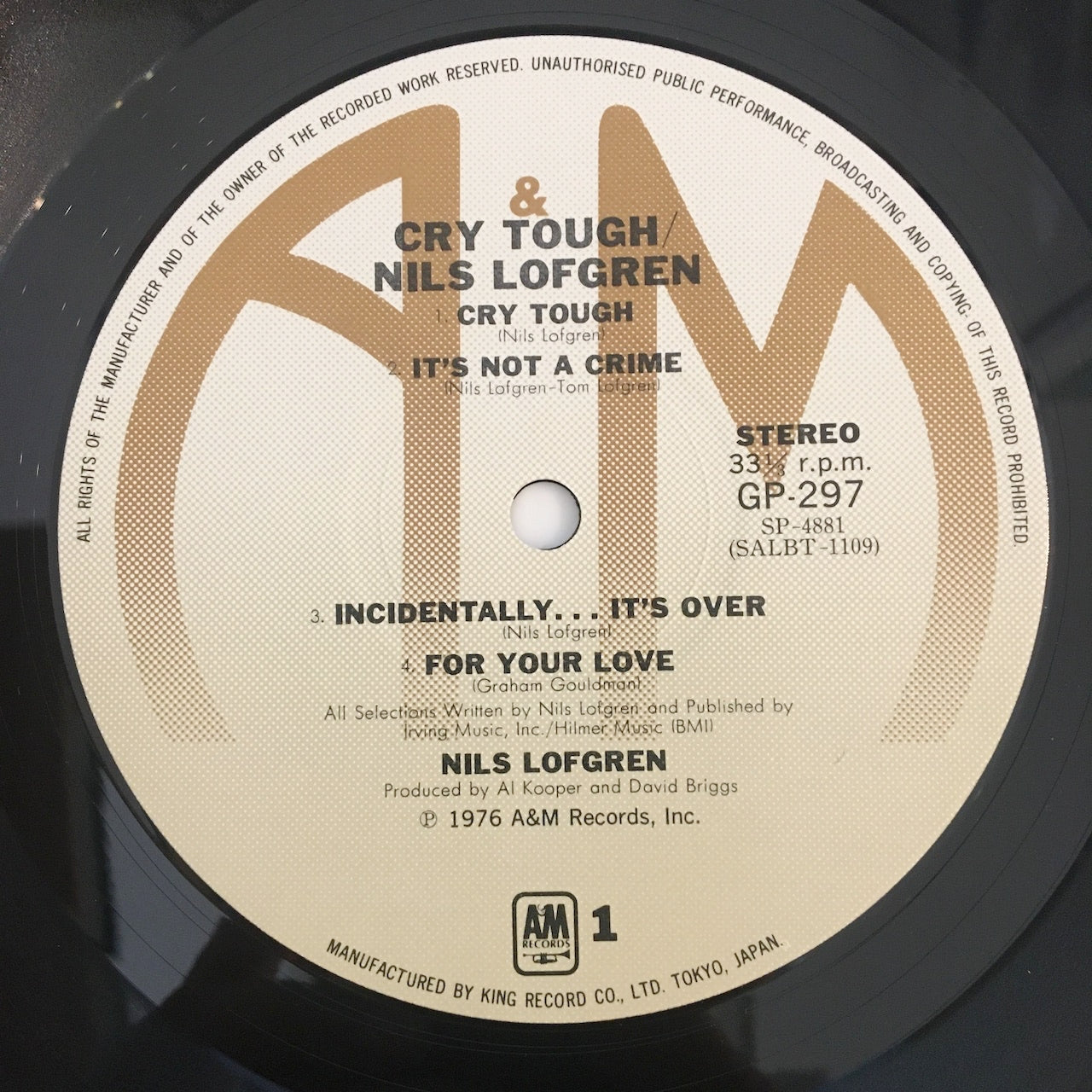 LP/ NILS LOFGREN / CRY TOUGH / 国内盤 帯・ライナー付き A&M GP-297