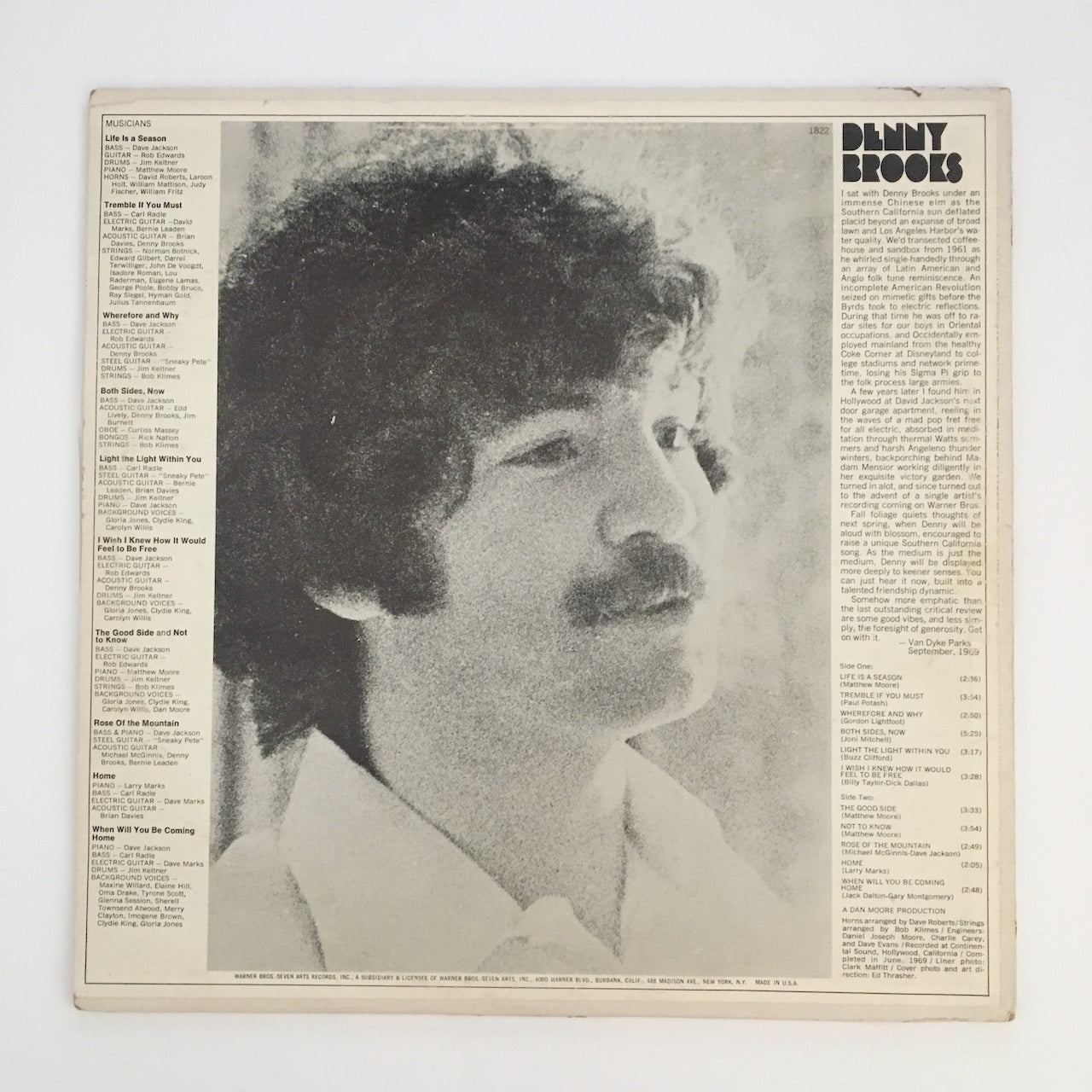 LP/ DENNY BROOKS / DENNY BROOKS / US盤 USオリジナル WARNER BROS. WS1822
