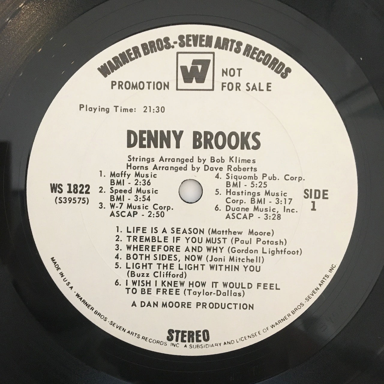 LP/ DENNY BROOKS / DENNY BROOKS / US盤 USオリジナル WARNER BROS. WS1822
