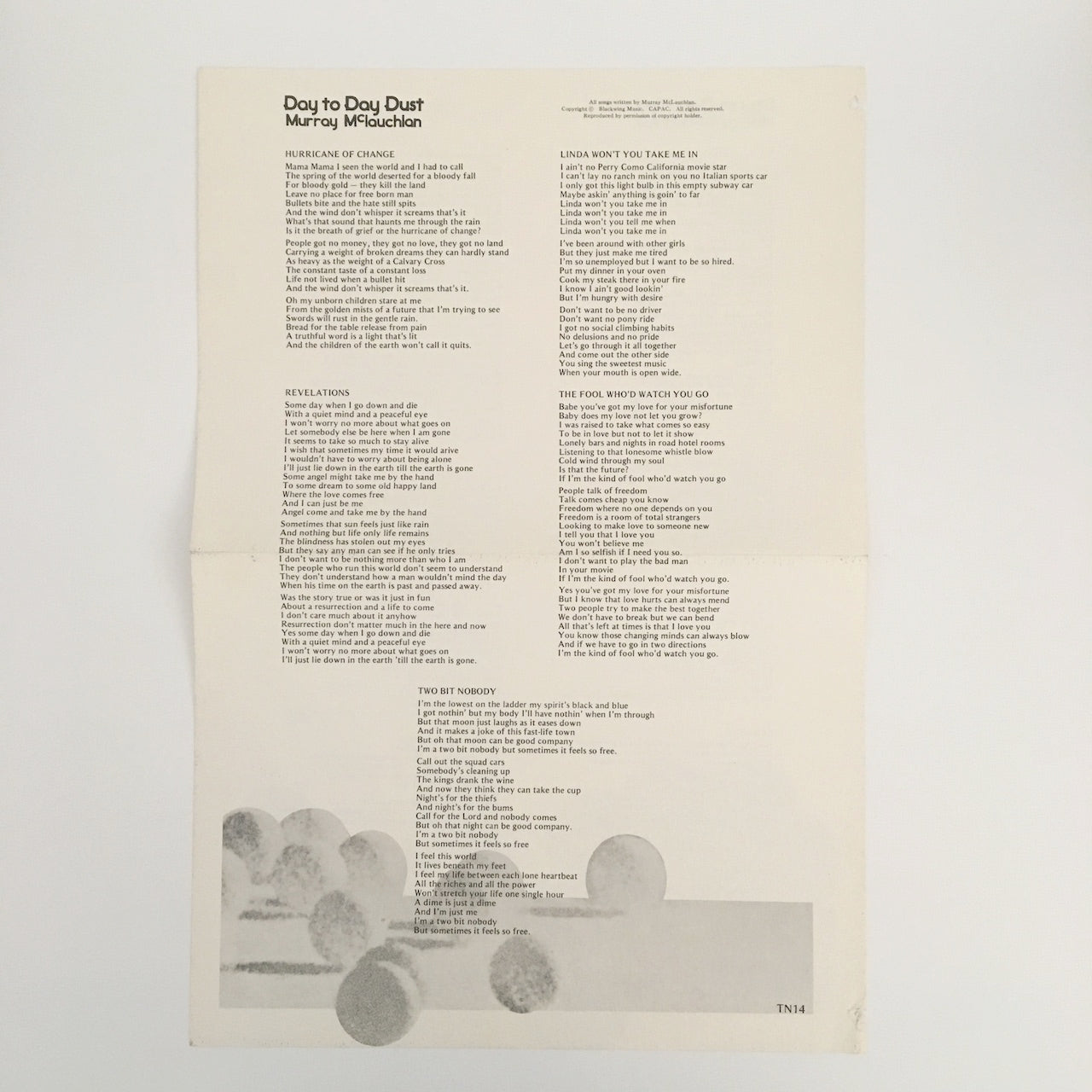 LP/ MURRAY MCLAUCHLAN / DAY TO DAY DUST / カナダ盤 TRUE NORTH TN14