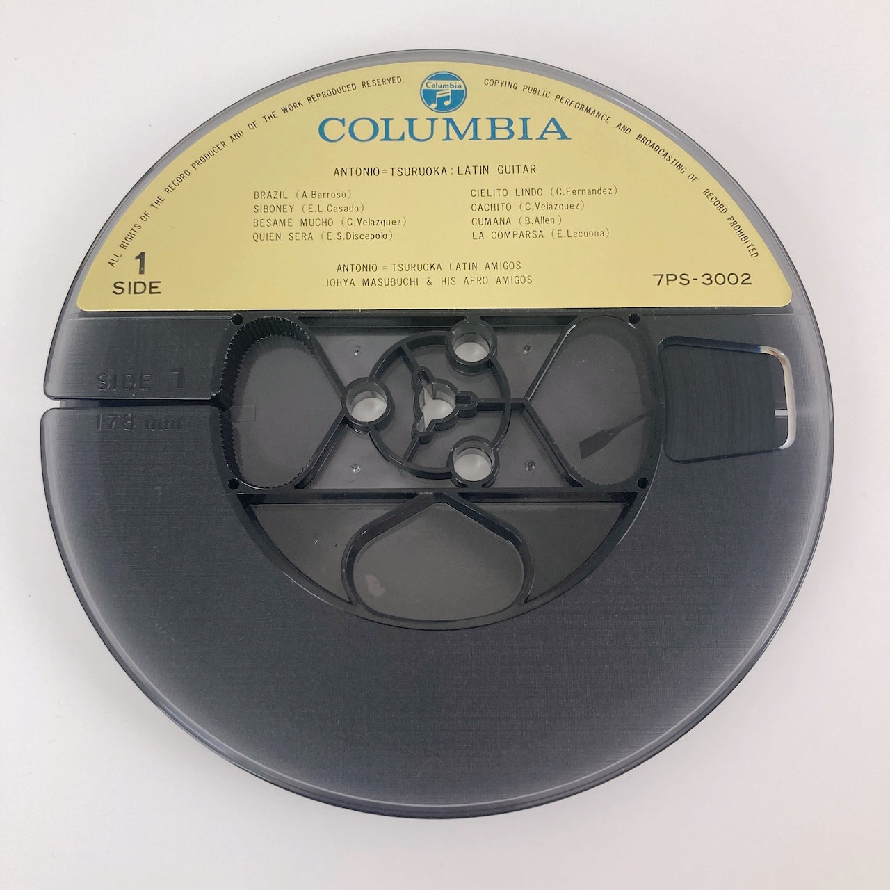 オープンリールテープ/ ANTONIO TSURUOKA / LATIN GUITAR / 日本盤 ライナー 7号 19cm/s (7 1/2IPS) 4トラック NIPPON COLUMBIA