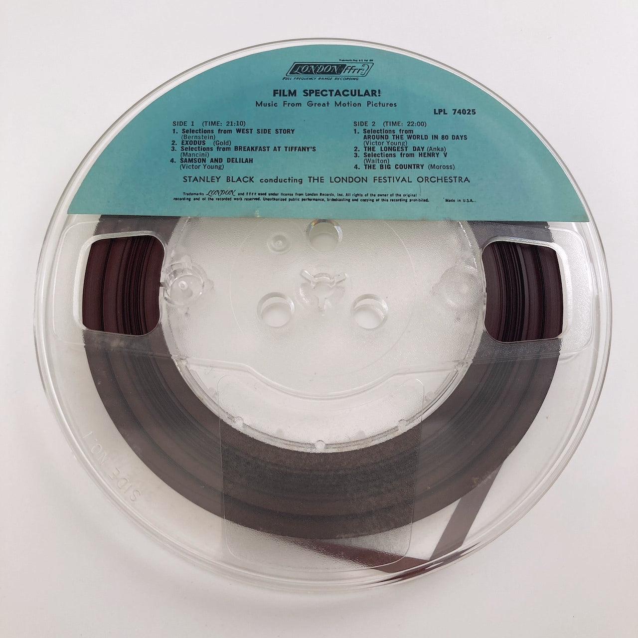 オープンリールテープ/ STANLEY BLACK / FILM SPECTACULAR / US盤  7号 19cm/s (7 1/2IPS) 4トラック LONDON