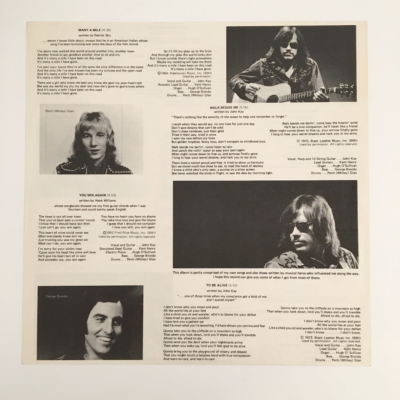 LP/ JOHN KAY / FORGOTTEN SONGS & UNSUNG HEROES / US盤 オリジナル DUNHILL RECORDS PSX50102