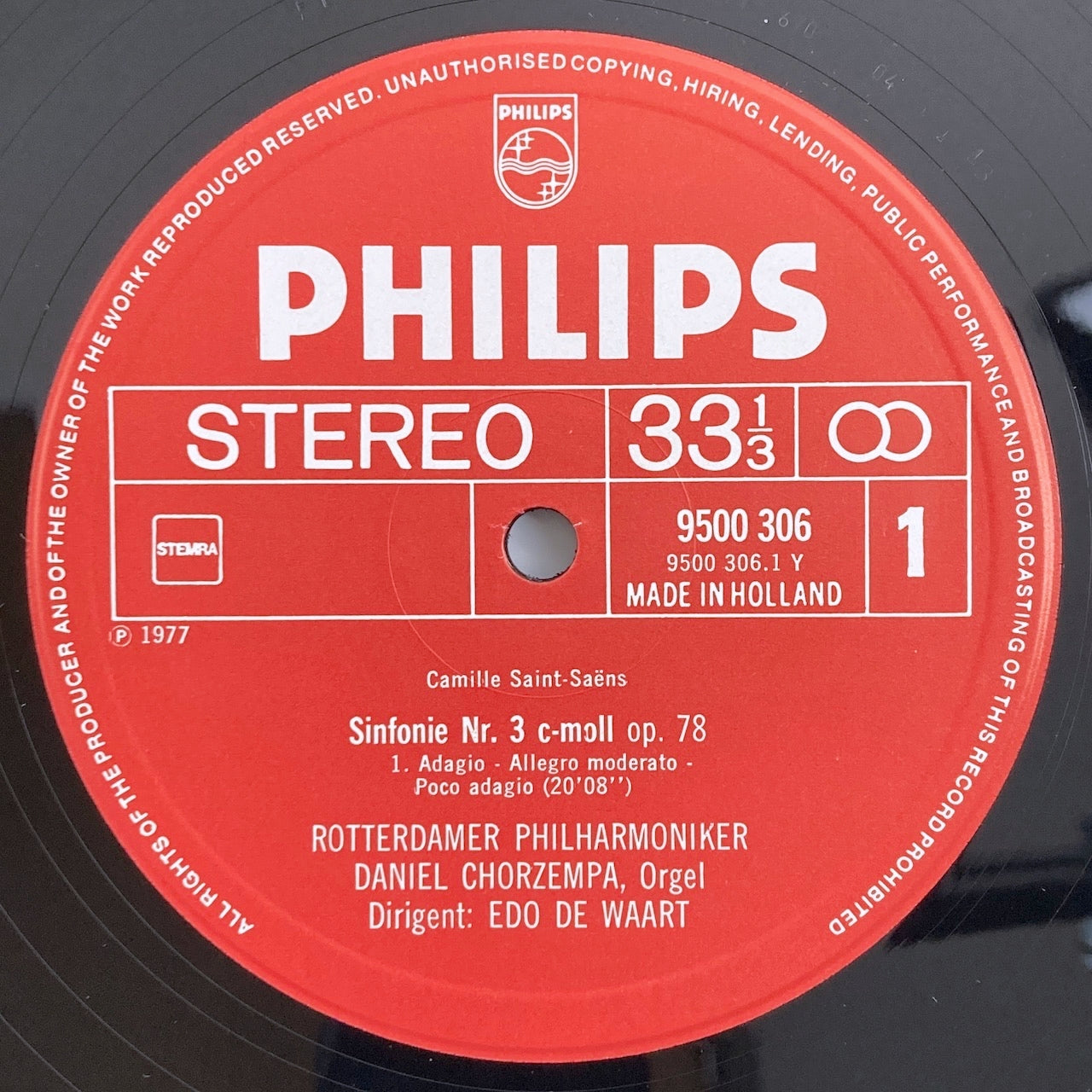 LP/ ダニエル・コルゼンパ、エド・デ・ワールト / サン=サーンス:交響曲第3番「オルガン付き」 / オランダ盤 コーティングJK PHILPS 9500306