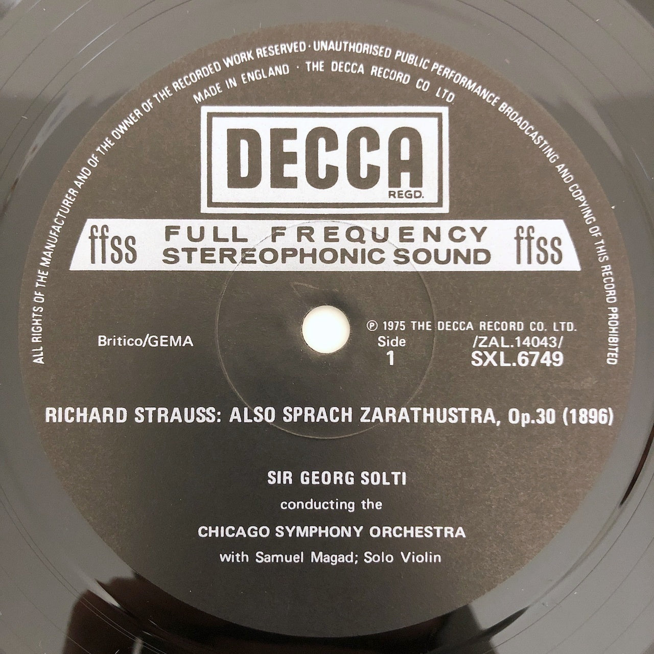 LP/ ゲオルグ・ショルティ / R.シュトラウス:ツァラトゥストラはかく語りき / UKオリジナル盤 ED4 DECCA CS付き SXL6749