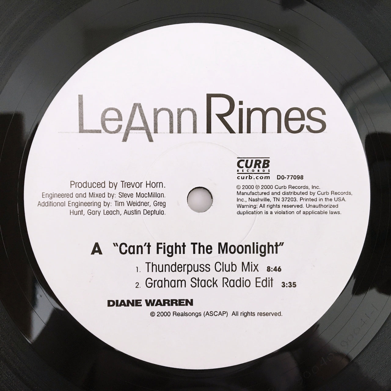 LP/ LEANN RIMES / CAN'T FIGHT THE MOONLIGHT / 国内盤 2000年発 CURB DO-77098