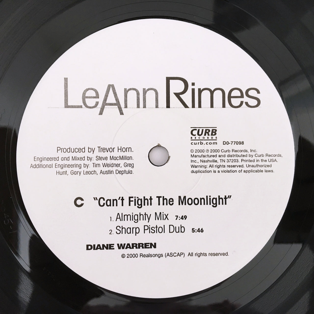 LP/ LEANN RIMES / CAN'T FIGHT THE MOONLIGHT / 国内盤 2000年発 CURB DO-77098