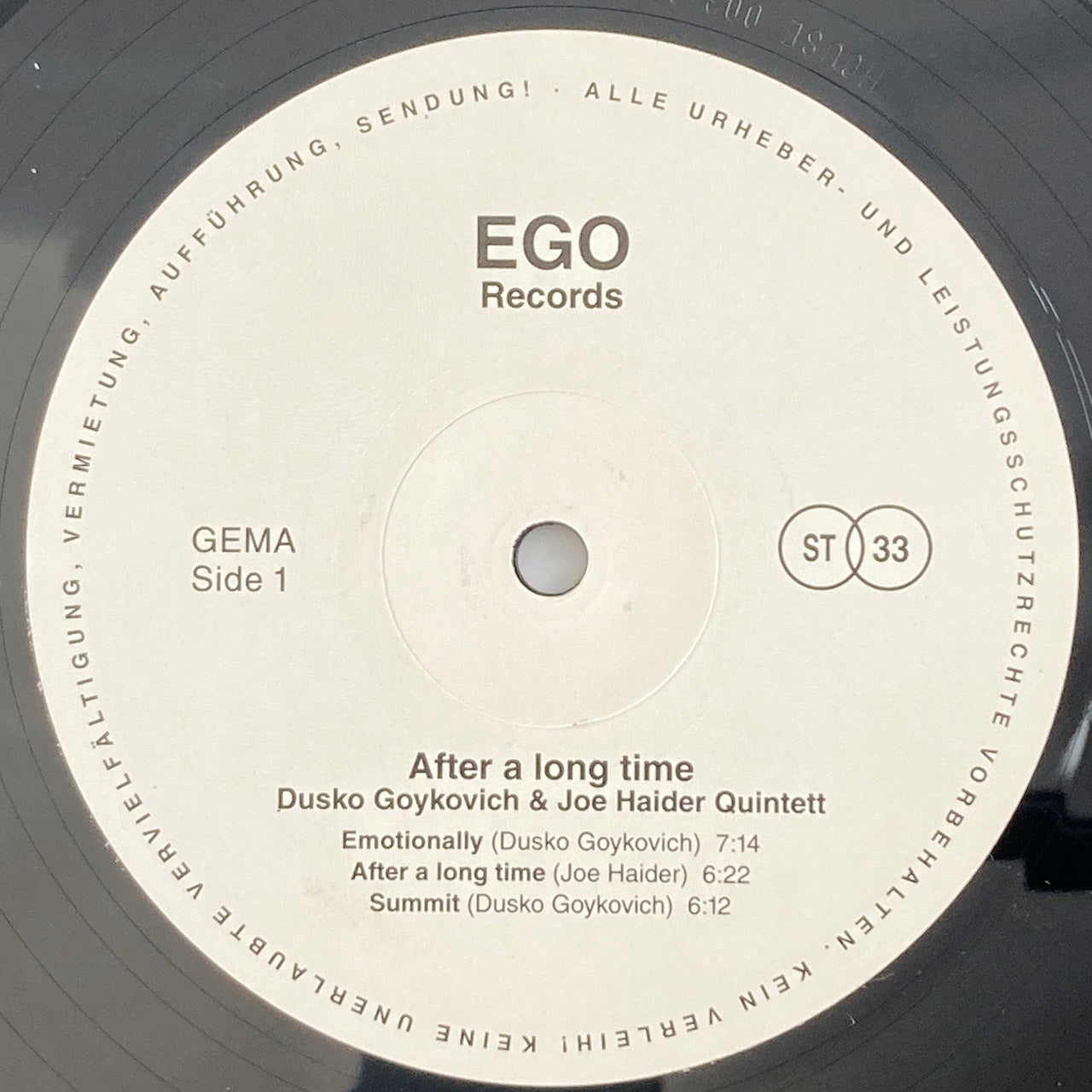 LP/ DUSKO GOYKOVICH, JOE HAIDER QUINTETT / AFTER A LONG TIME / 国内盤 重量盤 帯 SOUND HILLS SSLP-5002