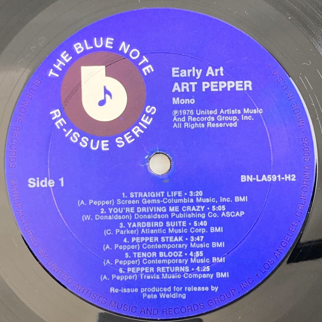 LP/ ART PEPPER / EARLY ART / US盤 2枚組 UA 白音符 CS BLUE NOTE BN-LA591-H2