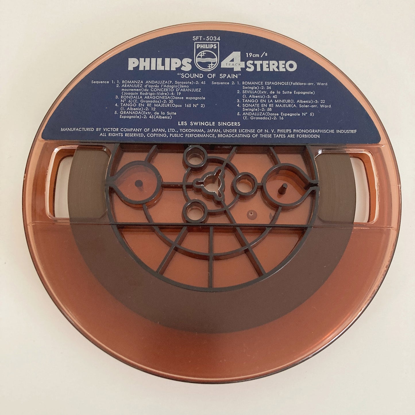オープンリールテープ / SWINGLE SINGERS / SOUNDS OF SPAIN / 国内盤 ライナー 7号 19cm/s (7 1/2IPS) 4トラック  SFT-5034