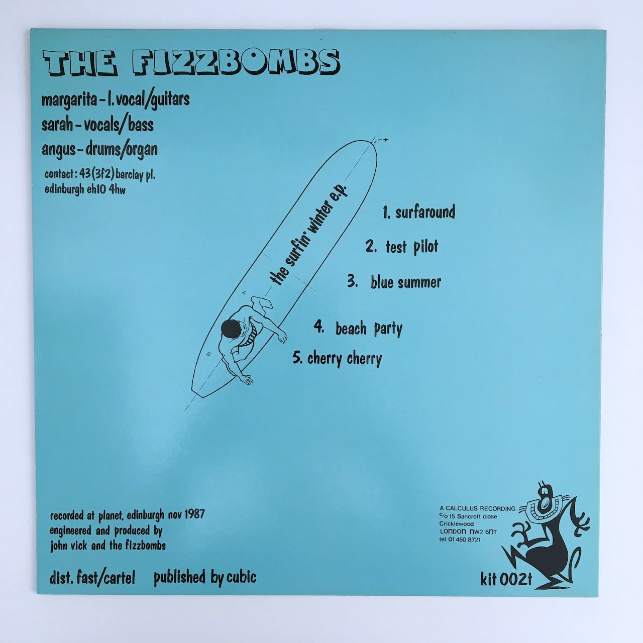 LP/ THE FIZZBOMBS / THE SURFIN' WINTER E.P. / UK盤 オリジナル 45回転 INDIE ROCK CALCULUS KIT002T