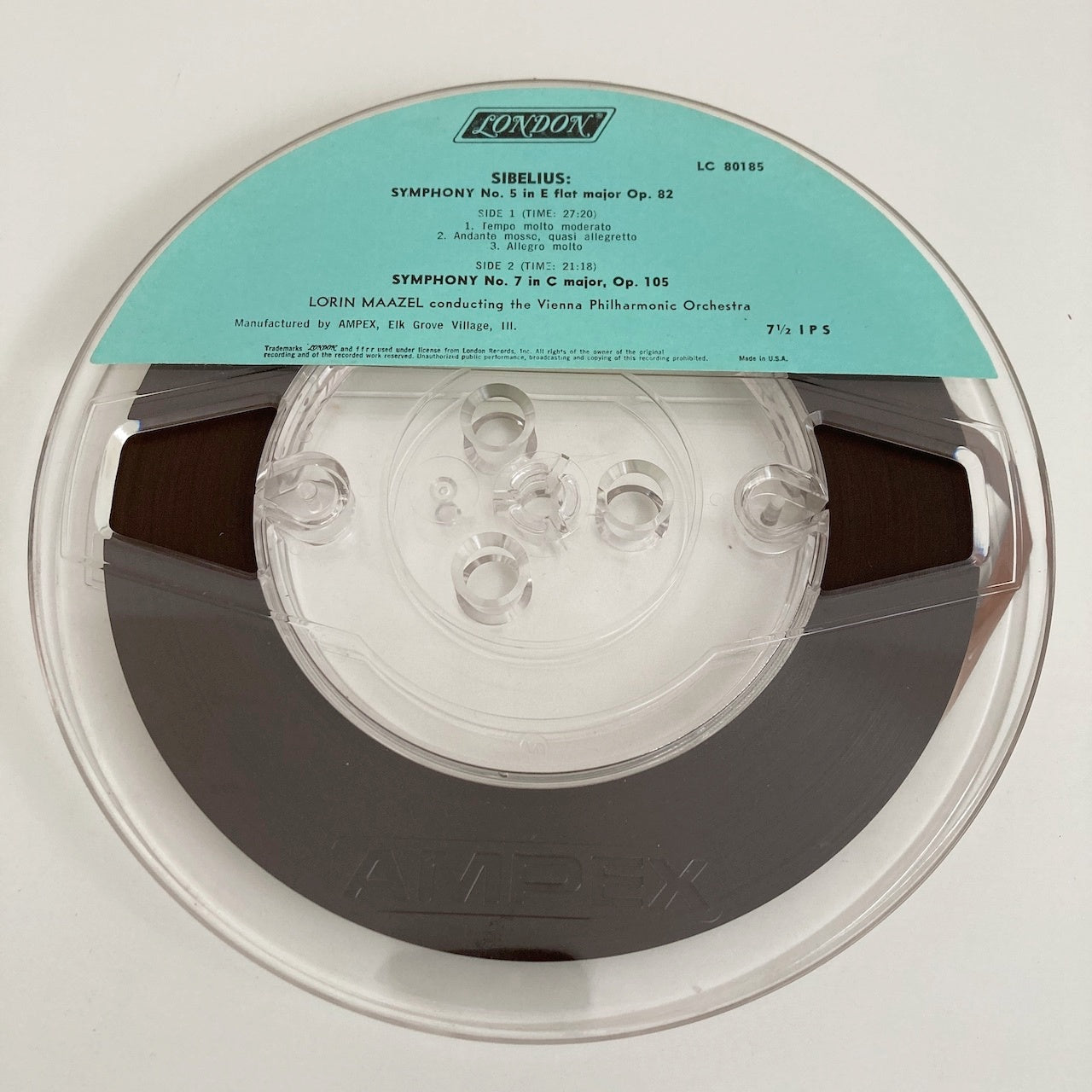 オープンリールテープ / ロリン・マゼール / シベリウス:交響曲第5番、第7番 / US盤 7号 19cm/s (7 1/2IPS) 4トラック LONDON LCL80185