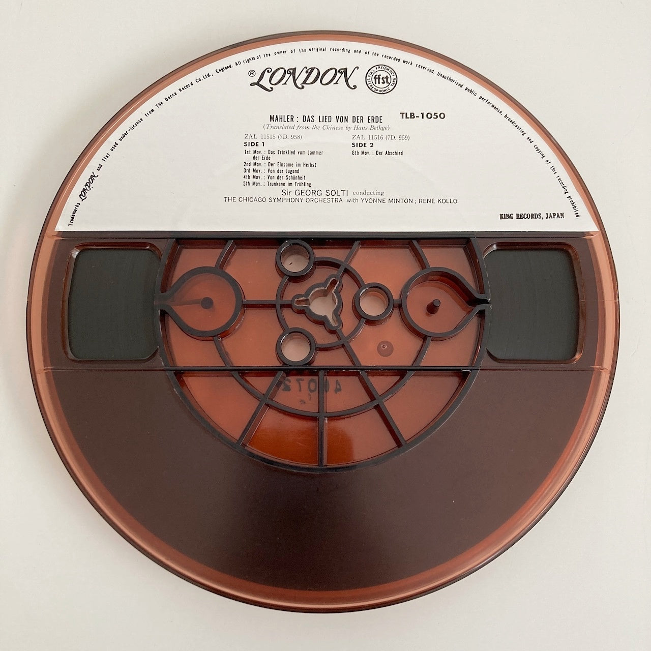 オープンリールテープ / ショルティ / マーラー:交響曲「大地の歌」 / 国内盤 ライナー 7号 19cm/s (7 1/2IPS) 4トラック LONDON TLB1050