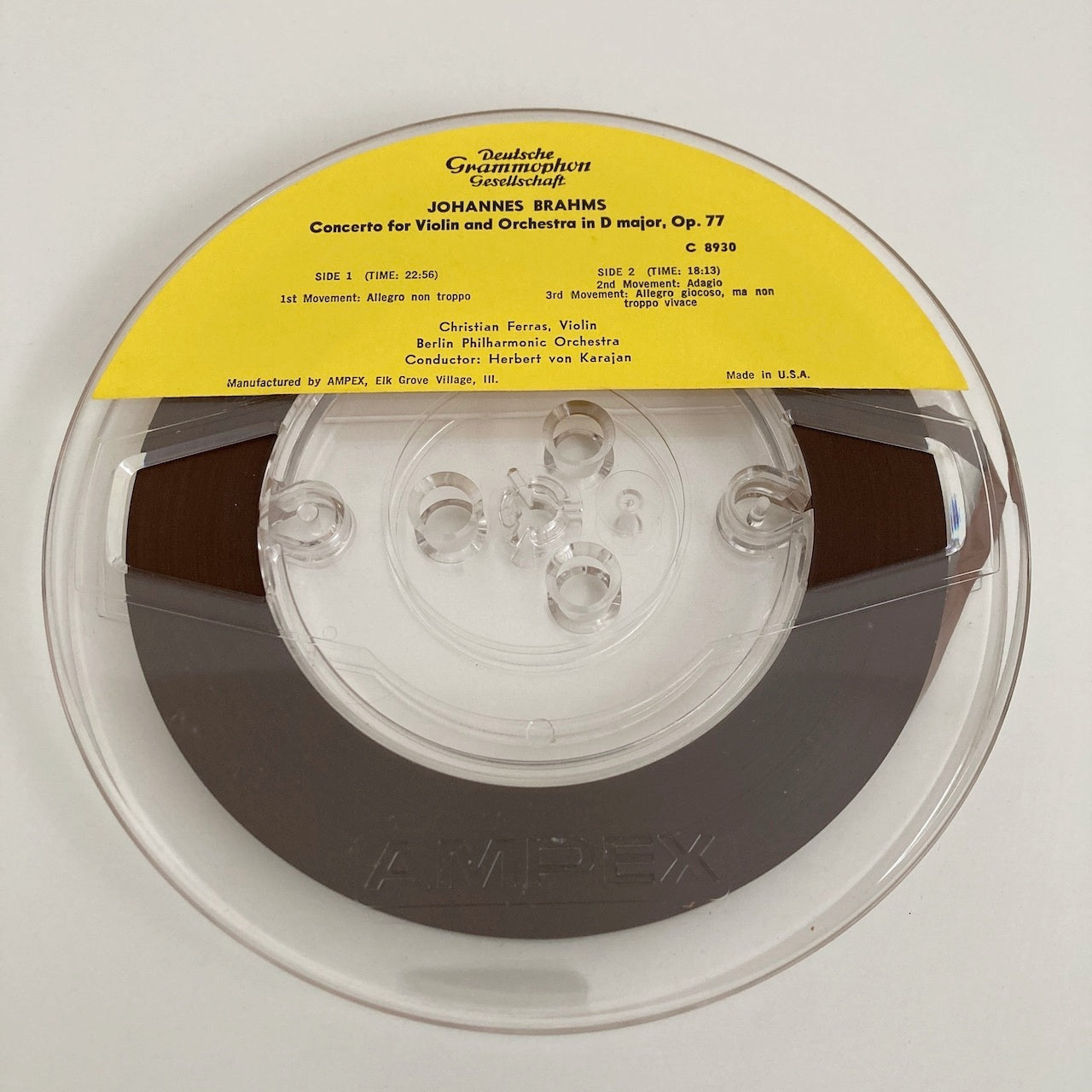 オープンリールテープ / クリスチャン・フェラス / ブラームス:ヴァイオリン協奏曲 / US盤 7号 19cm/s (7 1/2IPS) 4トラック DGG DGC8930