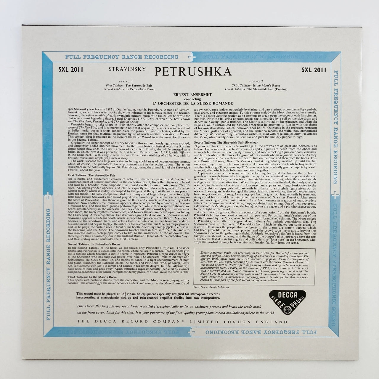 LP/ エルンスト・アンセルメ / ストラヴィンスキー:ペトルーシュカ / UK盤 重量復刻 DEECA