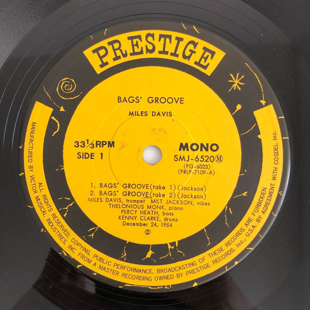 LP/ MILES DAVIS / BAGS GROOVE / 国内盤 ライナー(若干シミ) PRESTIGE SMJ-6520