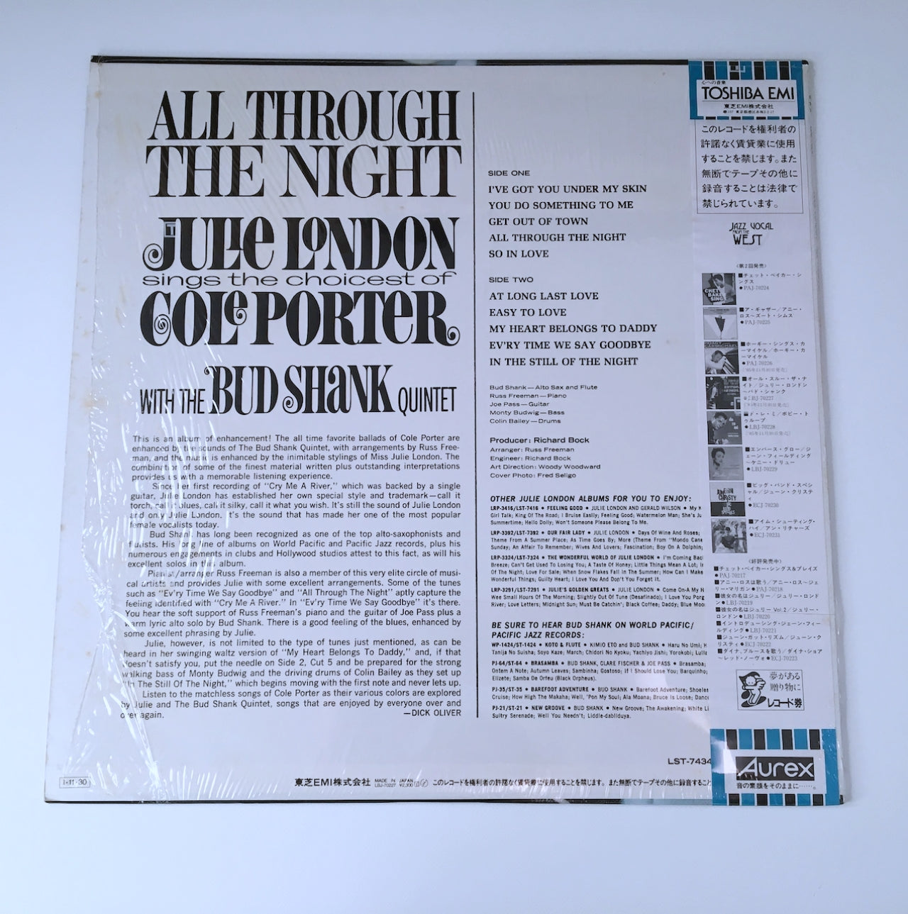 LP/ JULIE LONDON / ALL THROUGH THE NIGHT / 国内盤 帯・ライナー LIBERTY LBJ-70227