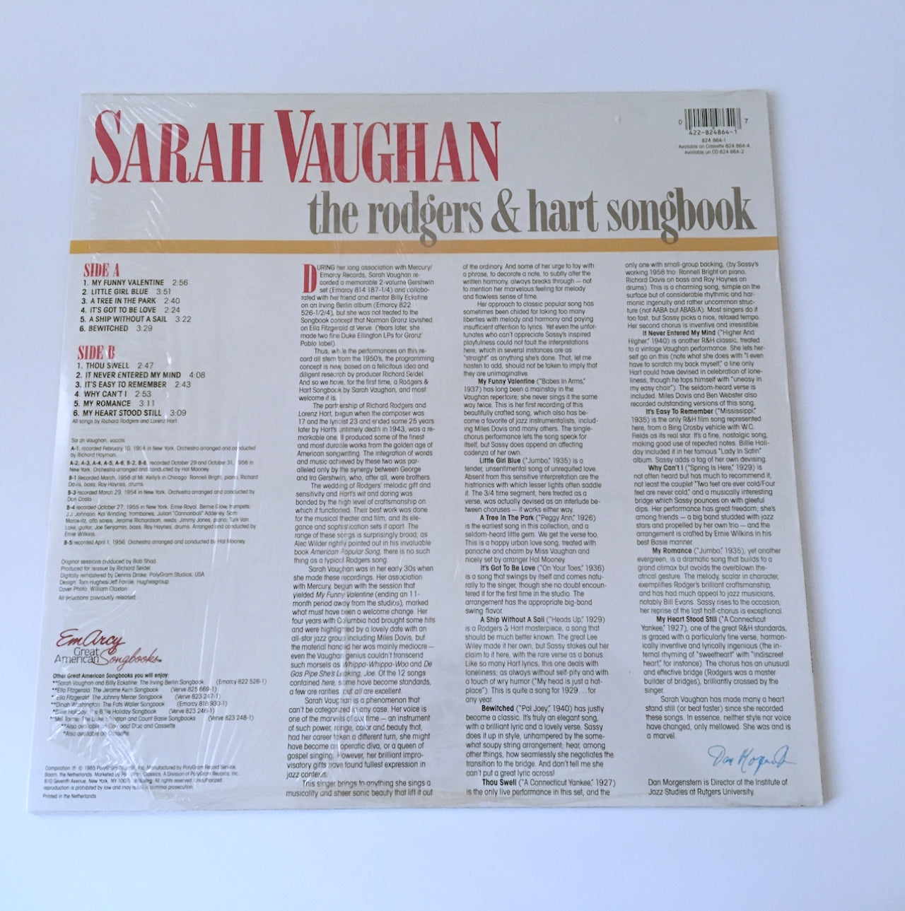 LP/ SARAH VAUGHAN / THE RODGERS & HART SONGBOOK / オランダ盤 ボーカル EMARCY 824864-1