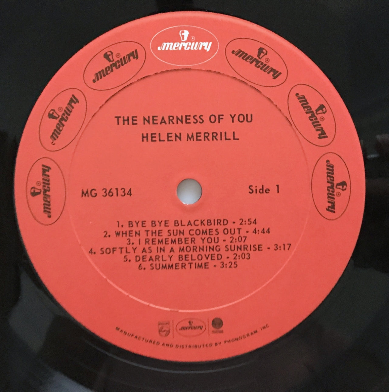 LP/ HELEN MERRILL / THE NEARNESS OF YOU  / US盤 赤ラベル MERCURY MG36134
