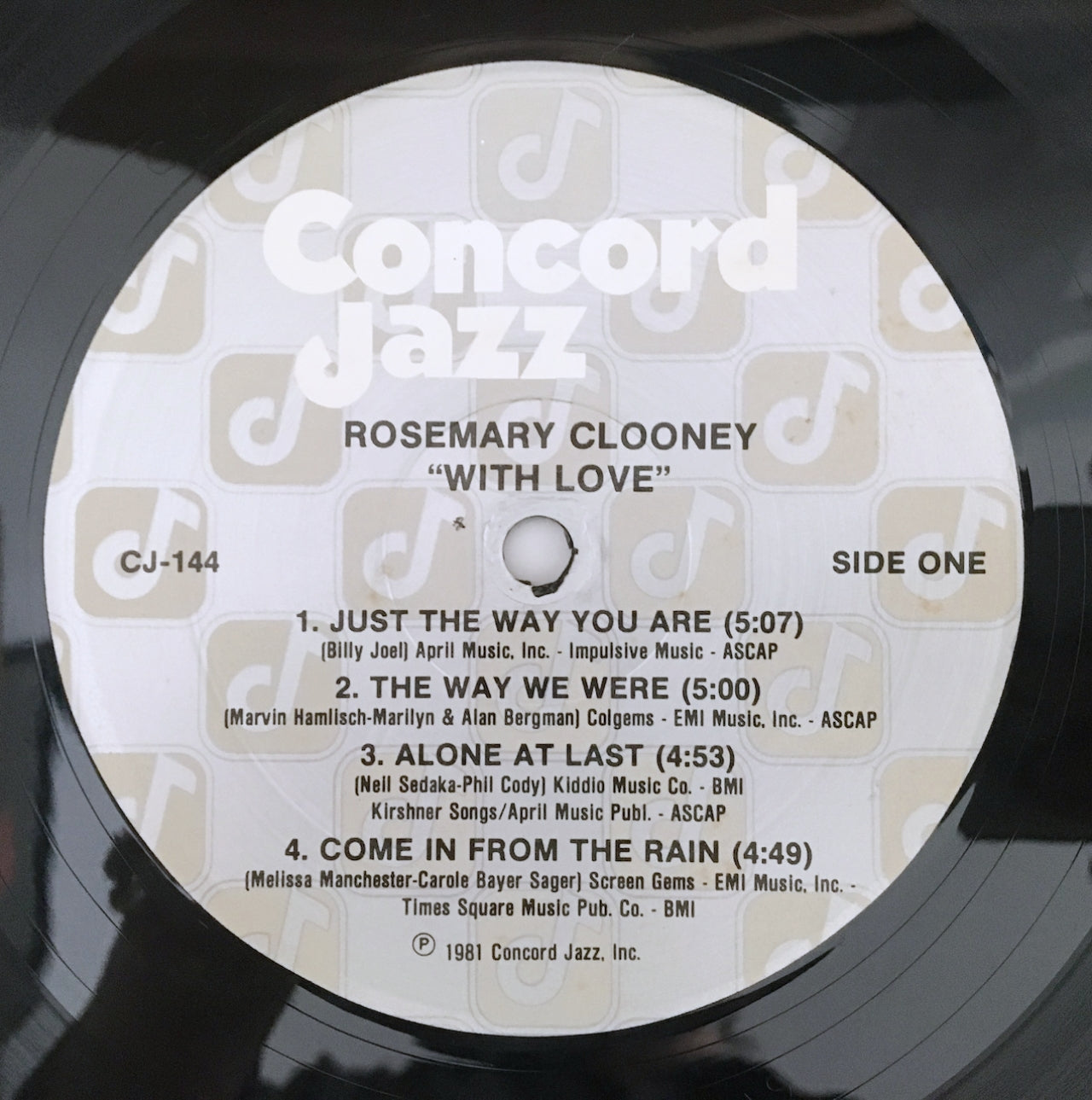 LP/ ROSEMARY CLOONEY / WITH LOVE / US盤 CONCORD JAZZ CJ144