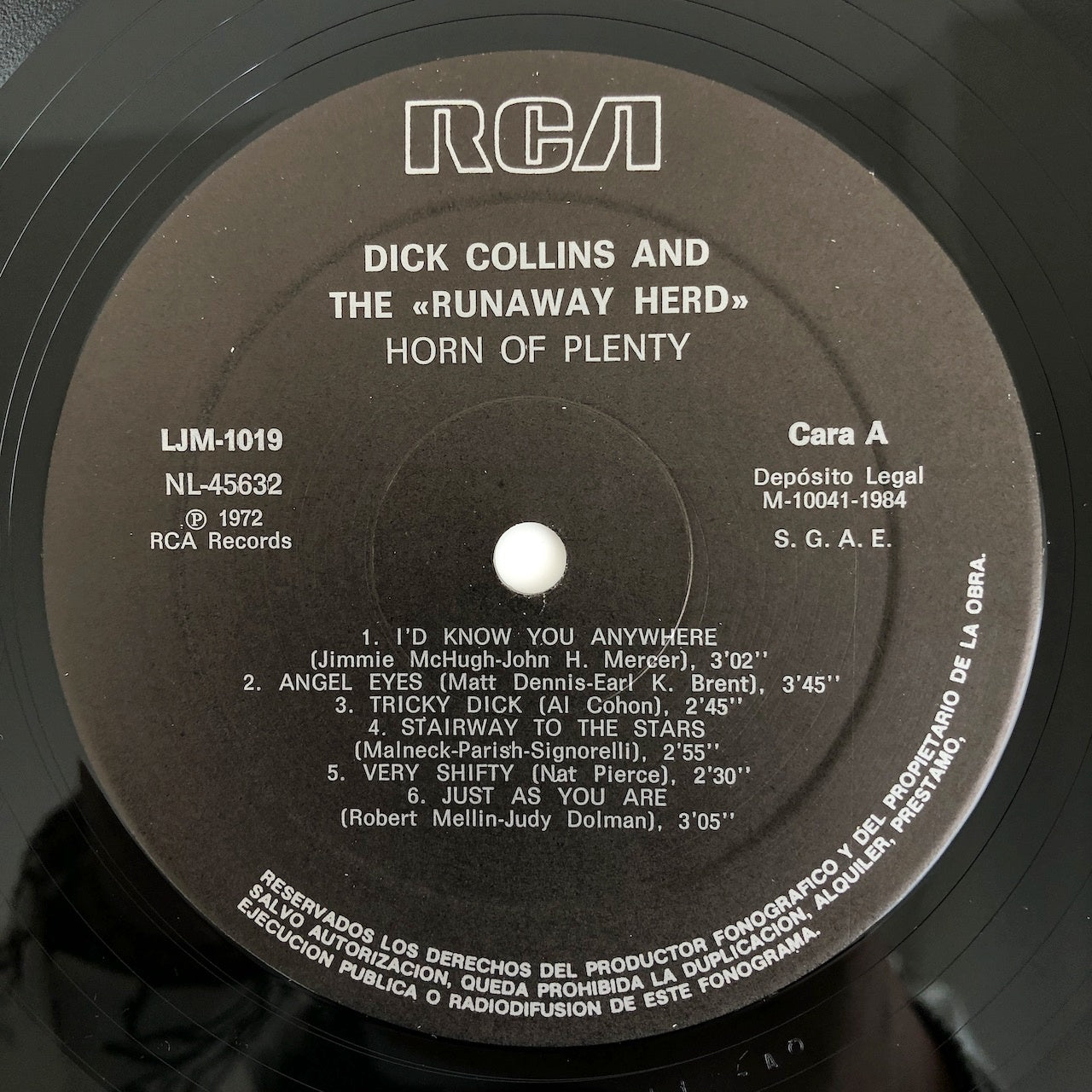 LP/ DICK COLLINS / HORN OF PLENTY / スペイン盤 RCA NL-45632