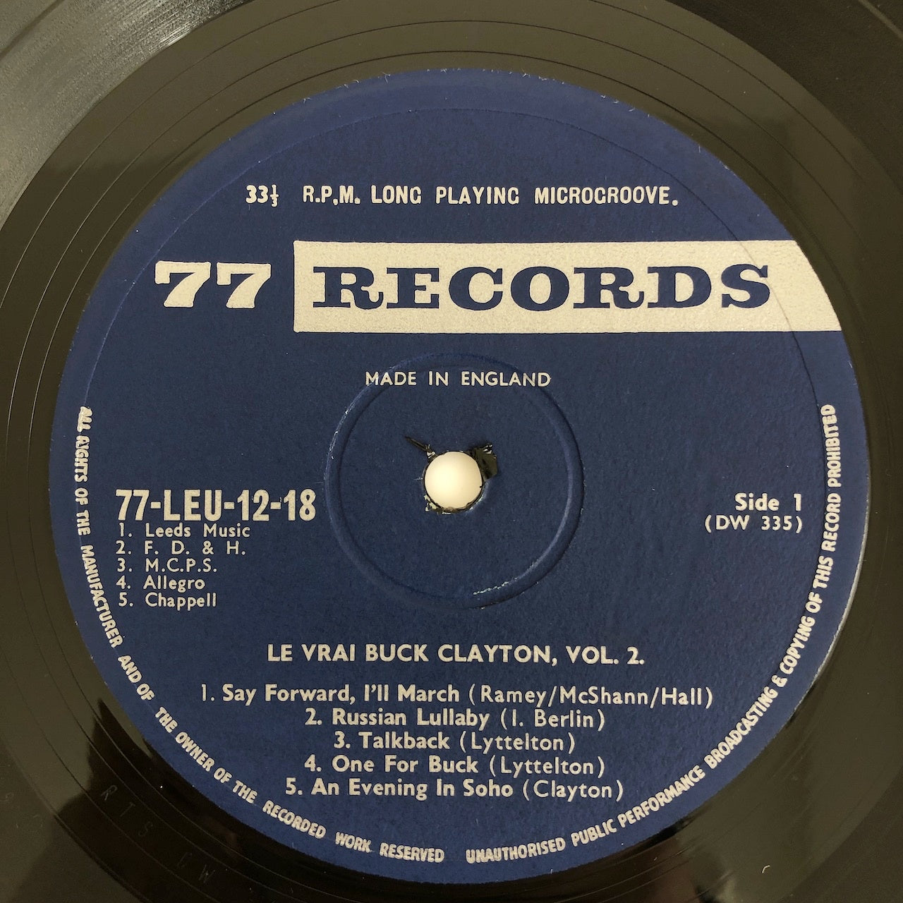 LP/ BUCK CLAYTON /  LE VRAI BUCK CLAYTON VOLUME 2 / UK盤 コーティングJK 77 RECORDS 77LEU12/18