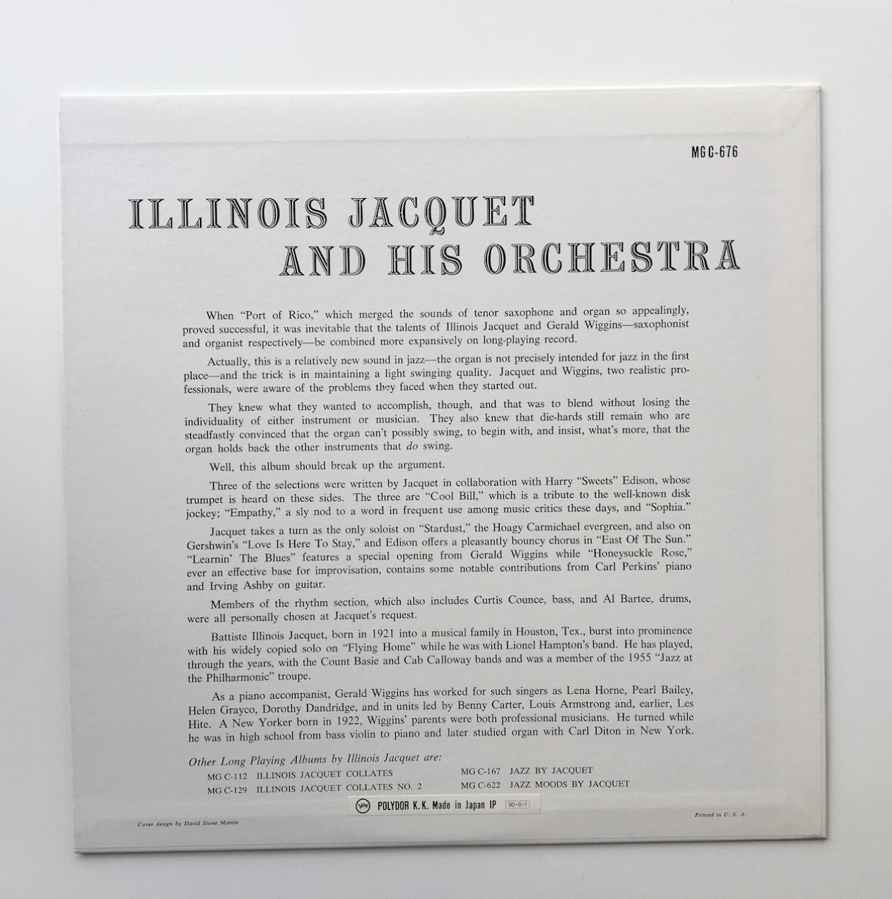 LP/ ILLINOIS JACQUET / ILLINOIS JACQUET AND HIS ORCHESTRA / 国内盤 ライナー付き VERVE POJJ1507